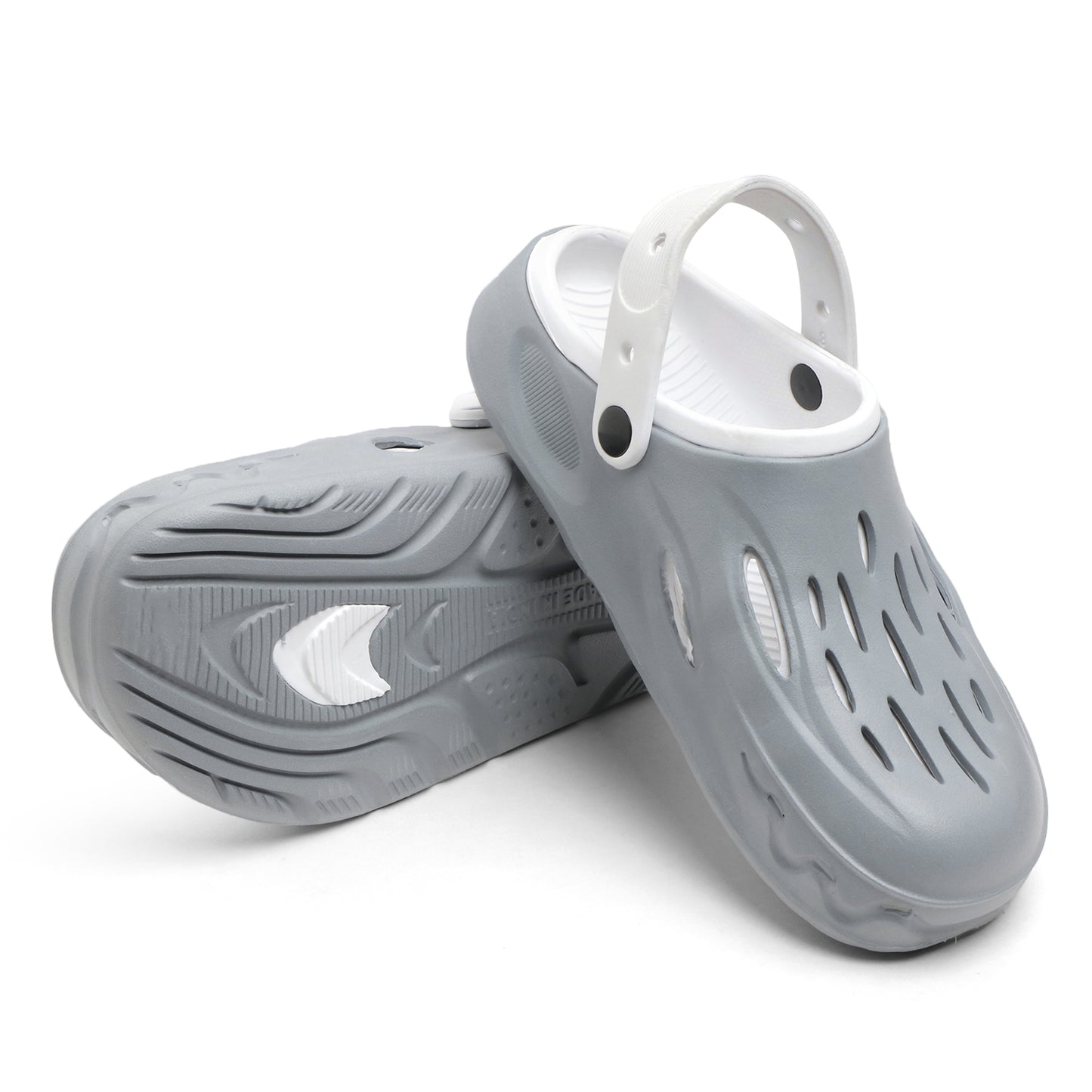Men’s Stylish Grey Clogs – Lightweight & Comfortable Slip-on Sandals with Back Strap