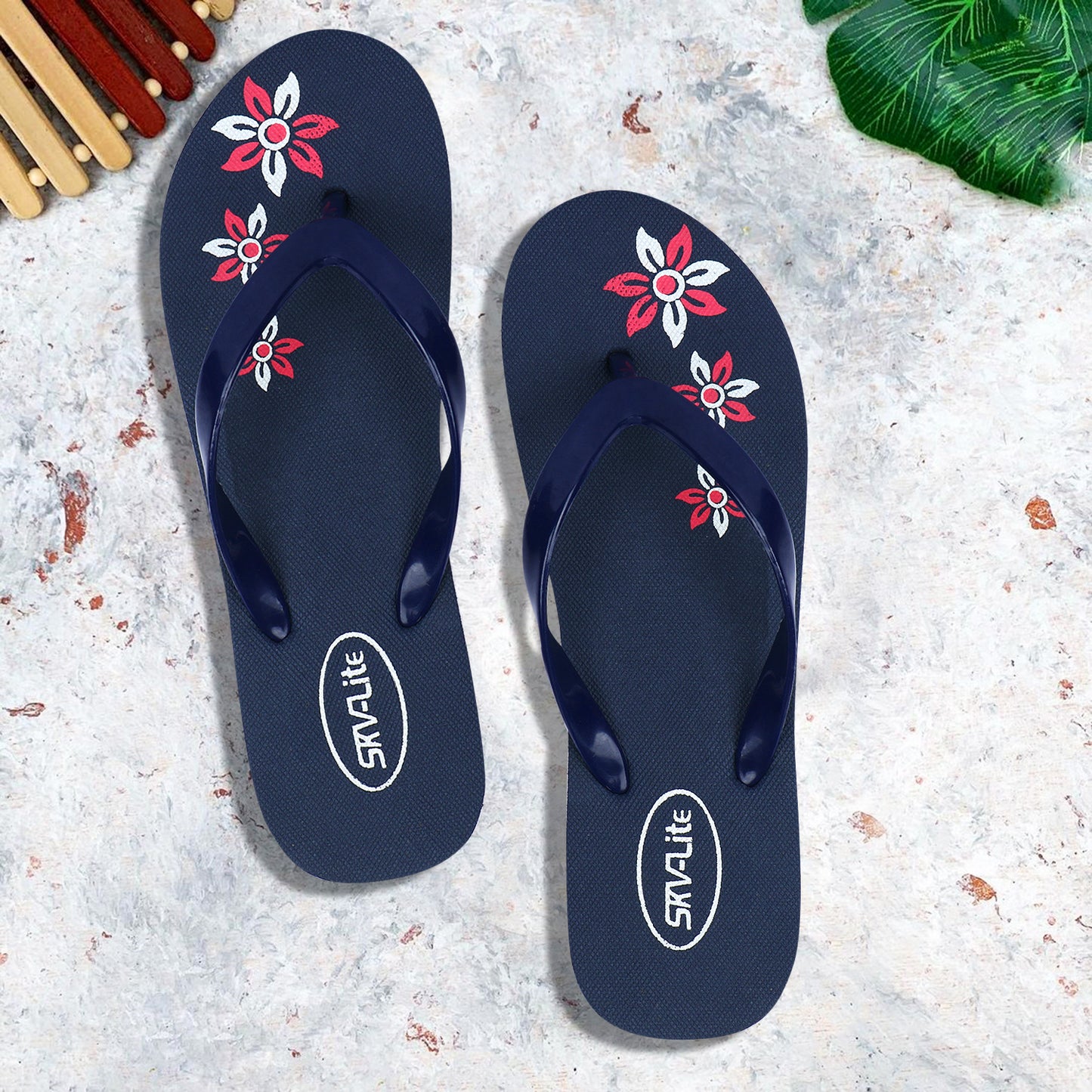 Cordmans BloomStep – Women’s Navy Blue Floral Flip-Flops