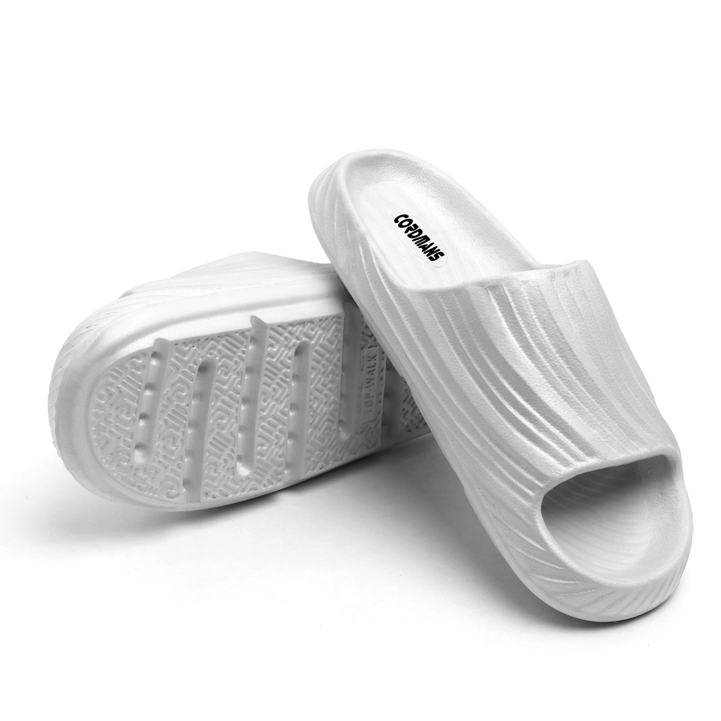 Men’s White Comfort Slides – Lightweight Slip-on Slippers for Everyday Casual Wear