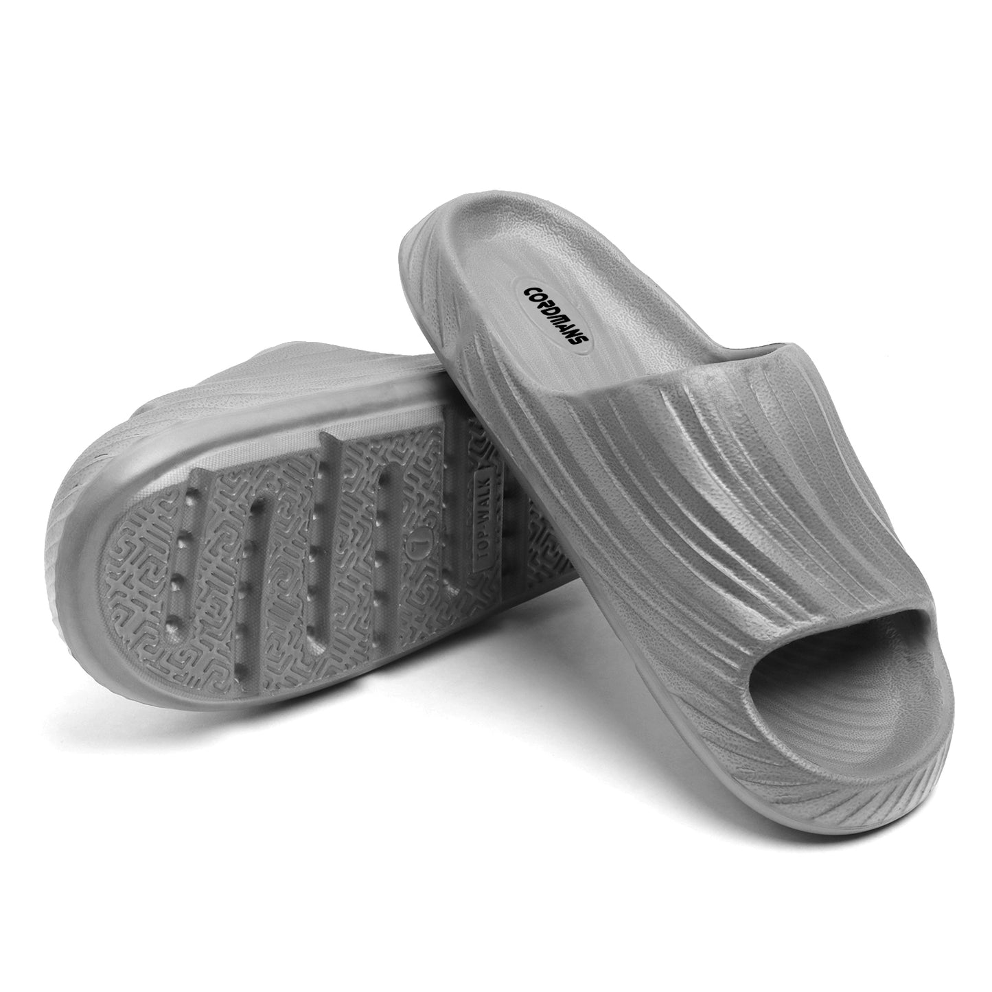 Men’s Grey Comfort Slides – Lightweight Casual Slip-on Slippers for Everyday Wear