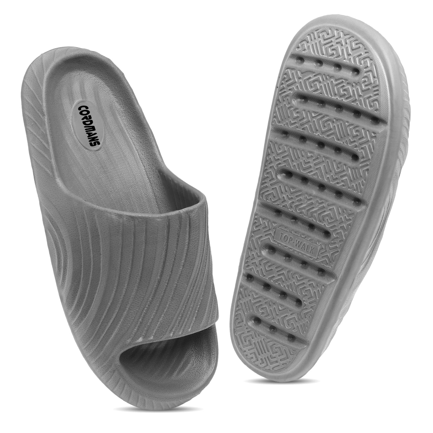 Men’s Grey Comfort Slides – Lightweight Casual Slip-on Slippers for Everyday Wear