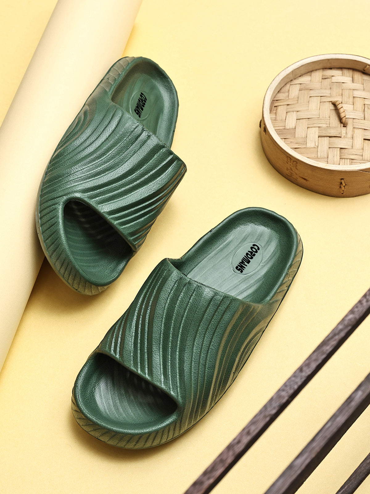 Premium Comfort Slide Sandals for Men & Women | Stylish Olive Green Casual Wear