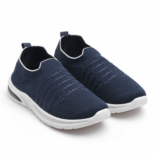 Women’s Navy Blue Slip-On Sports Sneakers – Lightweight & Breathable Walking Shoes