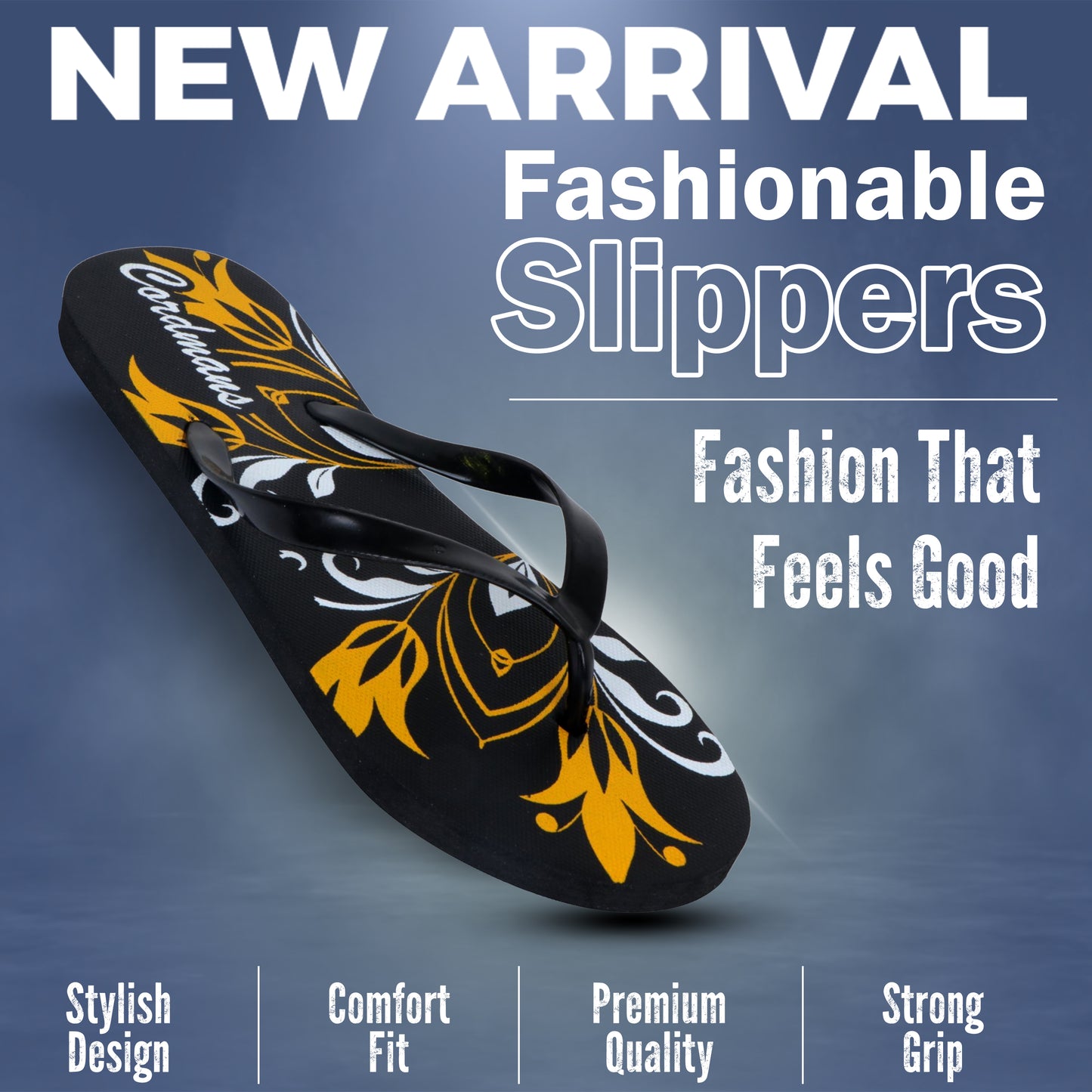 Cordmans BloomWave – Women’s Black Floral Print Flip-Flops