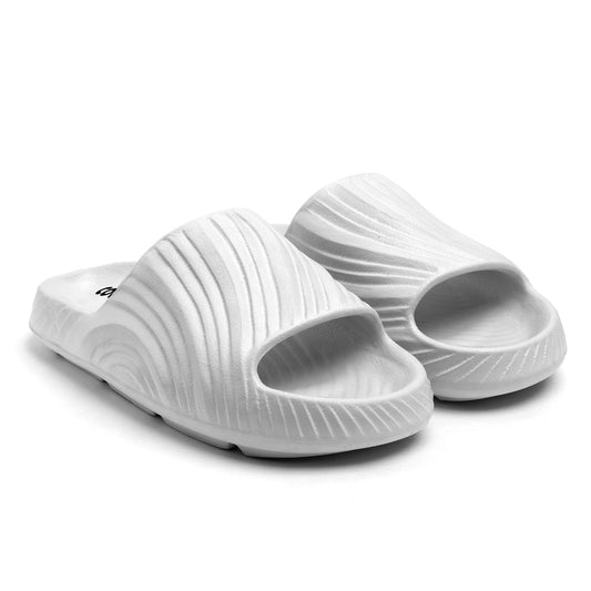 Men’s White Comfort Slides – Lightweight Slip-on Slippers for Everyday Casual Wear