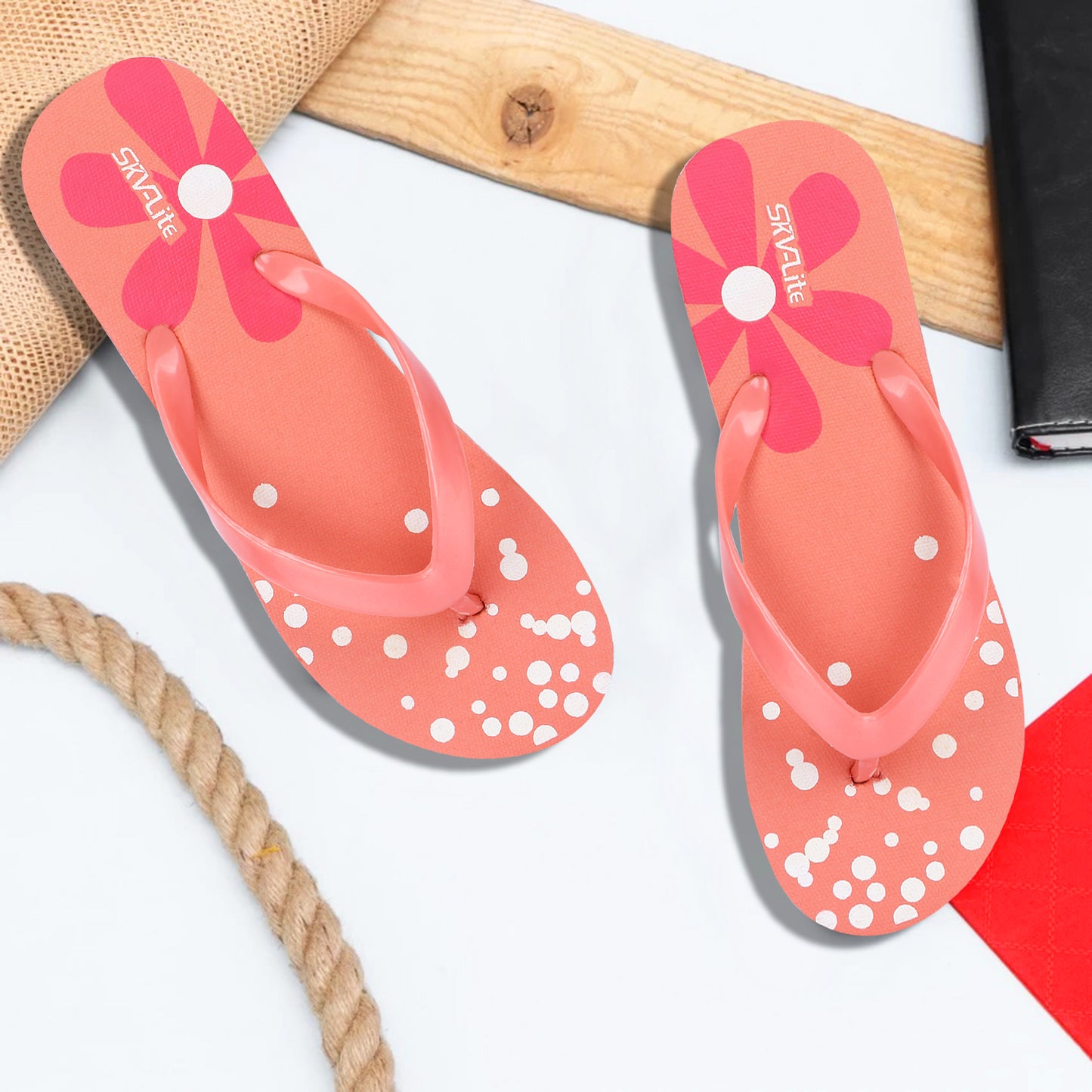 Cordmans BloomPop – Women’s Pink Polka & Floral Flip-Flops