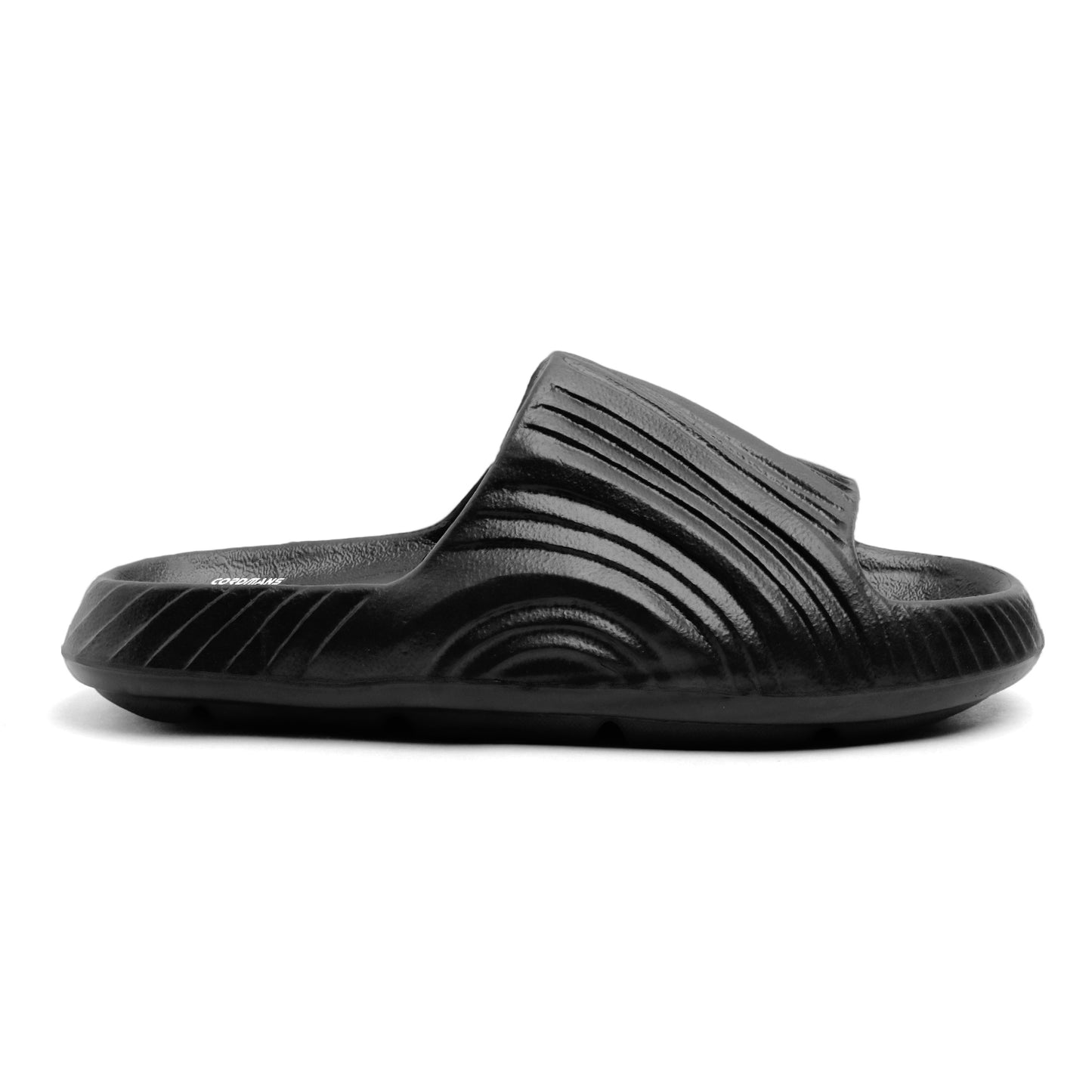 Men’s Black Comfort Slides – Lightweight Casual Slip-on Slippers with Anti-Slip Sole