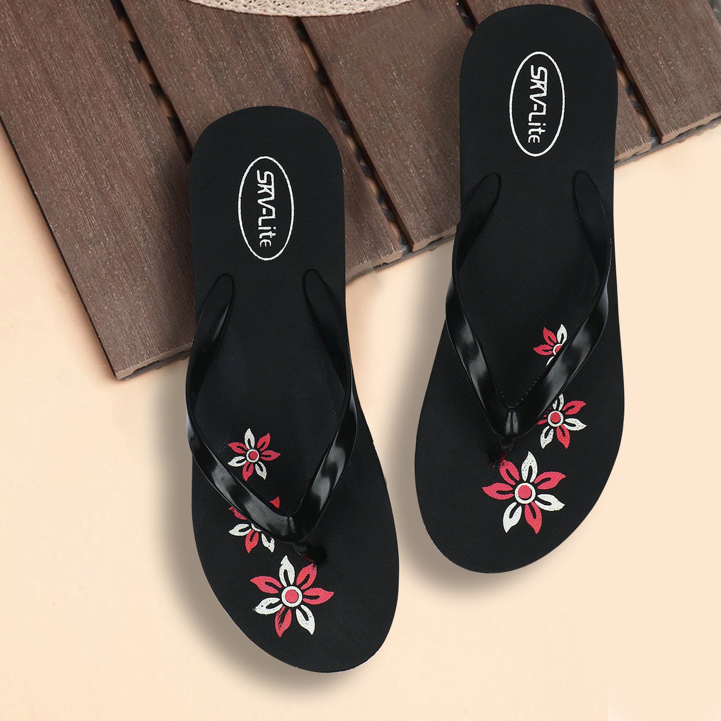 Cordmans BloomStep – Women’s Black Floral Flip-Flops