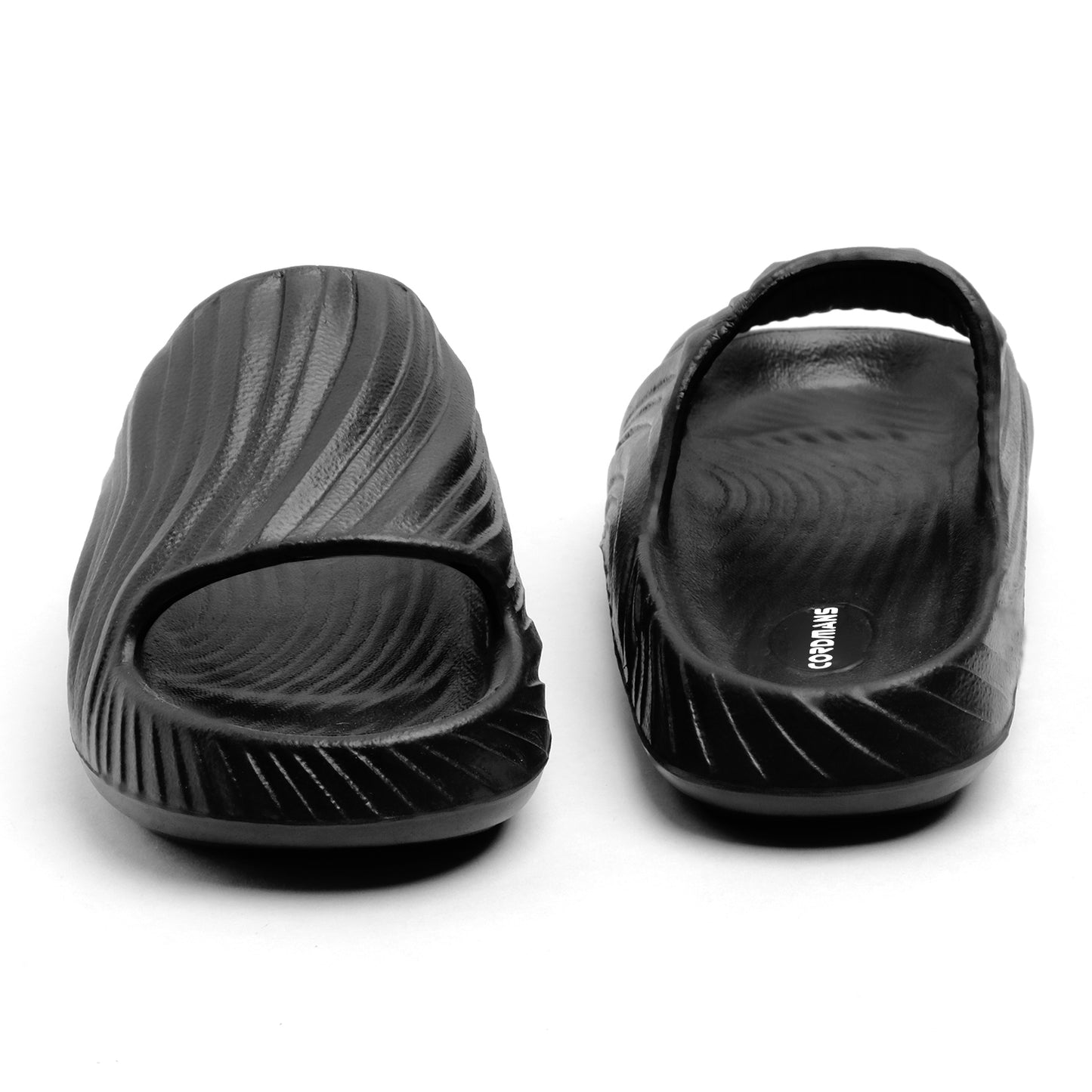 Men’s Black Comfort Slides – Lightweight Casual Slip-on Slippers with Anti-Slip Sole