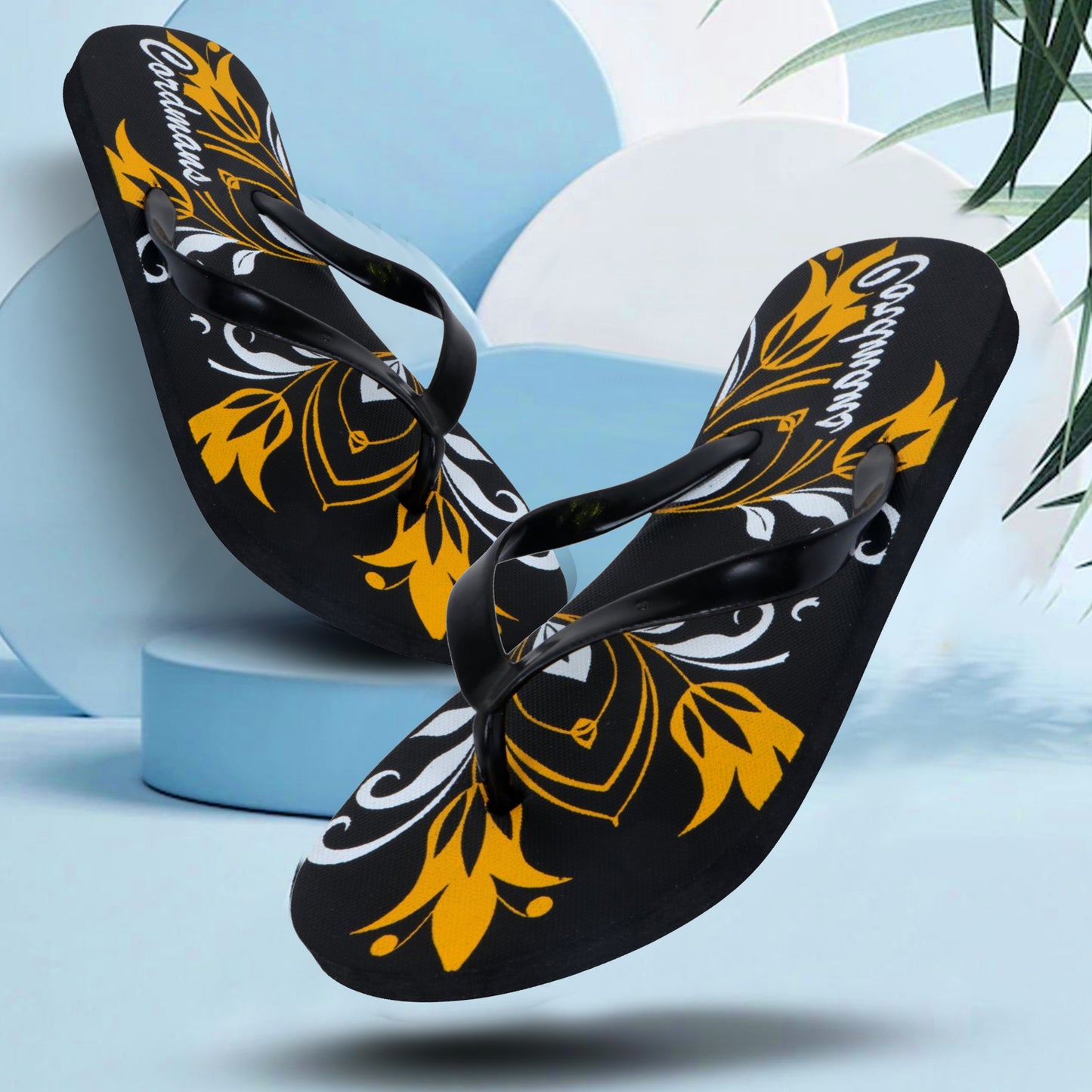 Cordmans BloomWave – Women’s Black Floral Print Flip-Flops