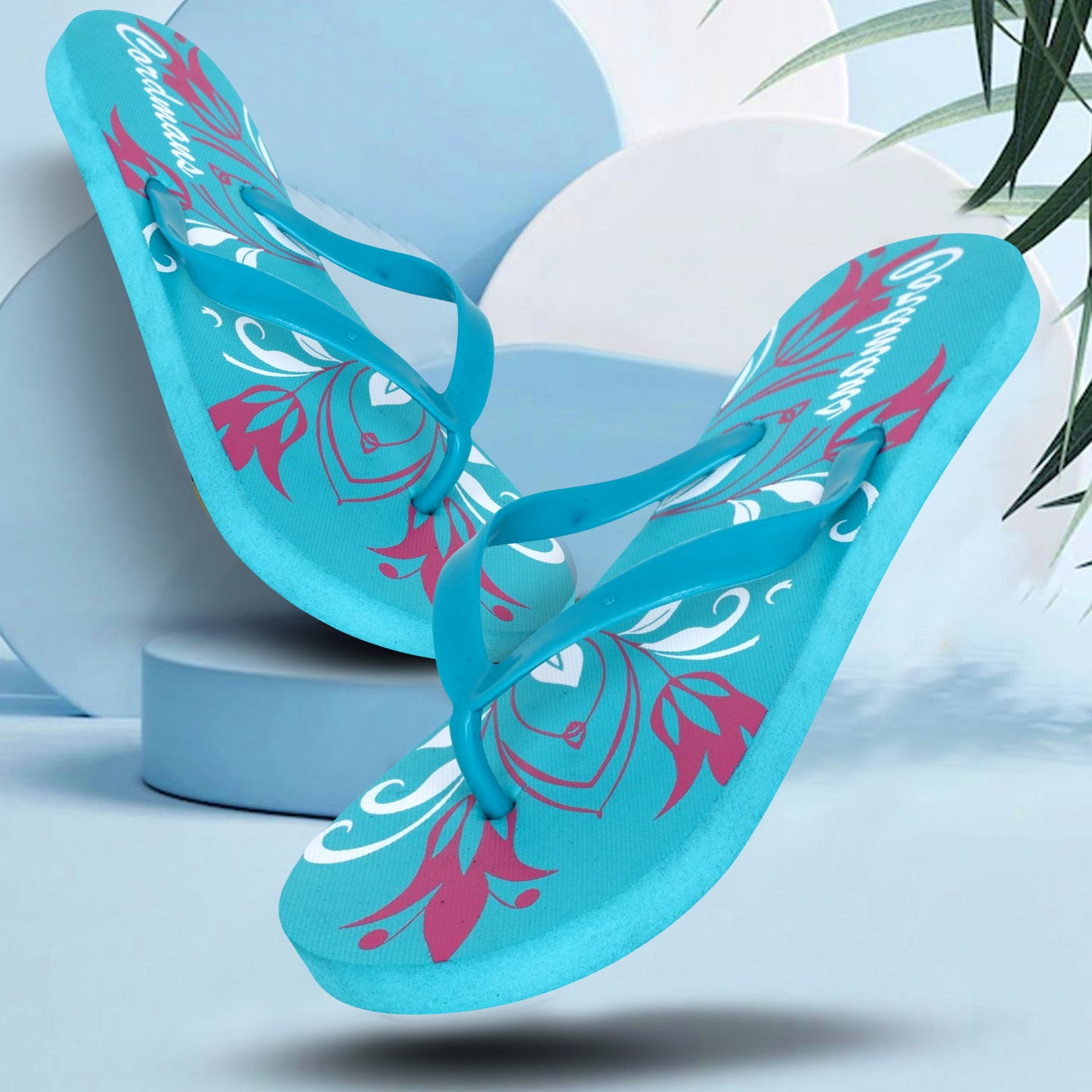 Cordmans BloomWave – Women’s Sky Floral Print Flip-Flops