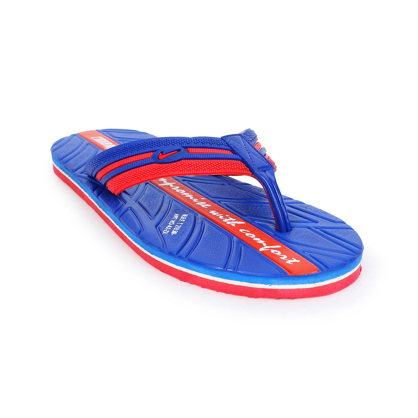 Men’s Blue-Red Flip-Flops – Bold Style, Ultimate Comfort