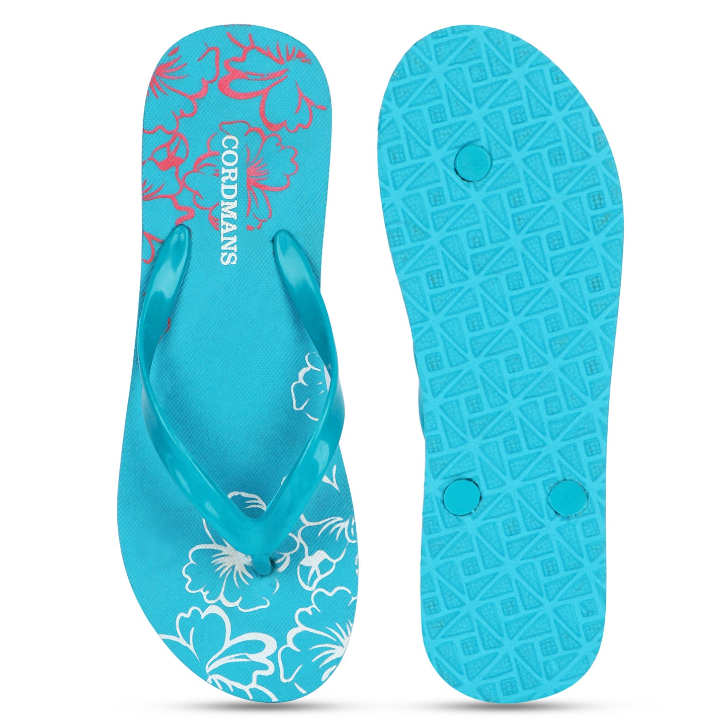 Cordmans BlossomStep – Women’s Sky Blue Floral Print Flip-Flops: