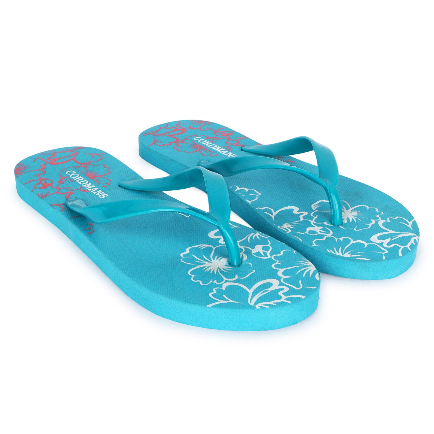 Cordmans BlossomStep – Women’s Sky Blue Floral Print Flip-Flops: