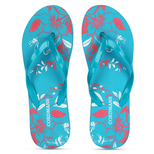 Cordmans AquaBloom Duo – Pack of 2 Women’s Aqua Floral Flip-Flops