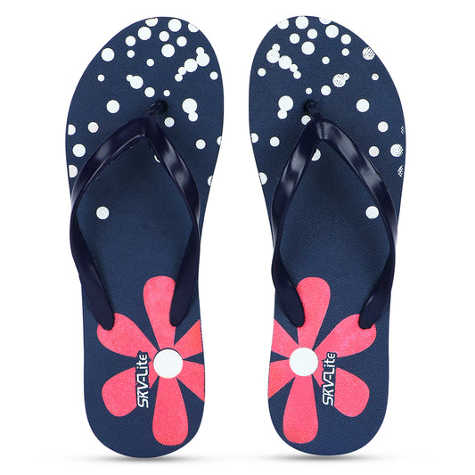Cordmans BloomPop – Women’s Navy Blue Polka & Floral Flip-Flops