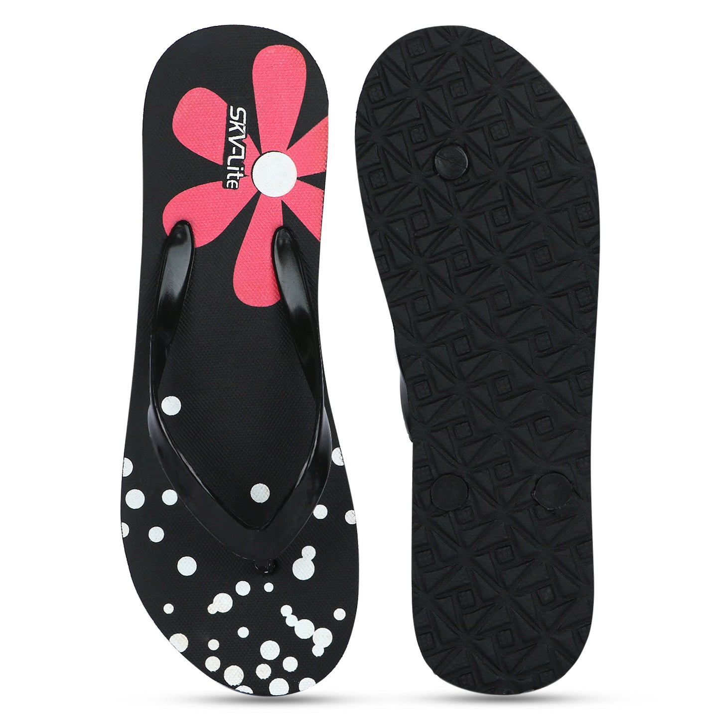 Cordmans BloomPop – Women’s Black Polka & Floral Flip-Flops