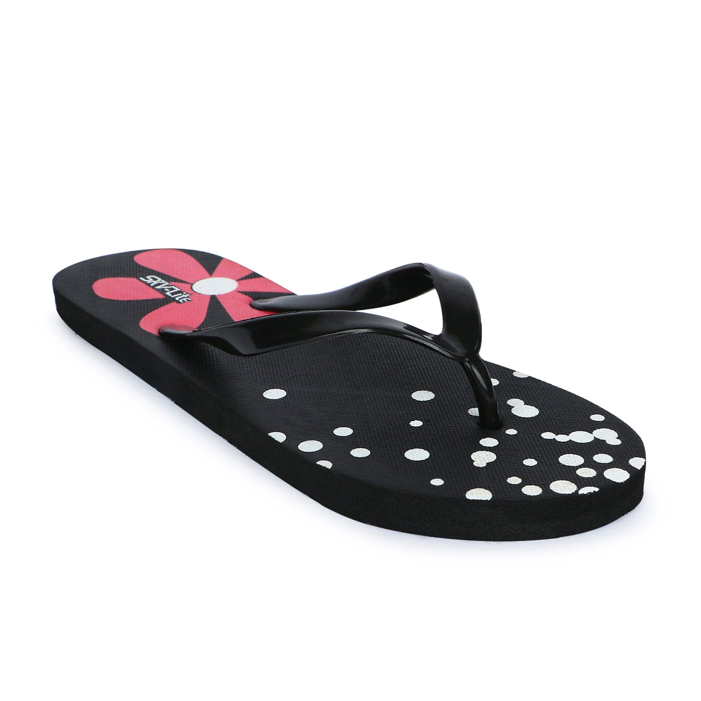 Cordmans BloomPop – Women’s Black Polka & Floral Flip-Flops
