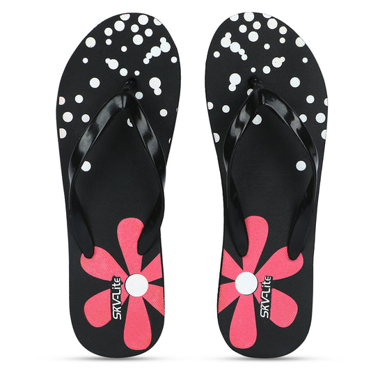Cordmans BloomPop – Women’s Black Polka & Floral Flip-Flops