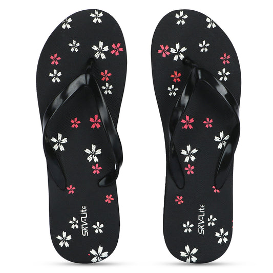 Cordmans NightBloom Duo – Pack of 2 Women’s Black Floral Print Flip-Flops