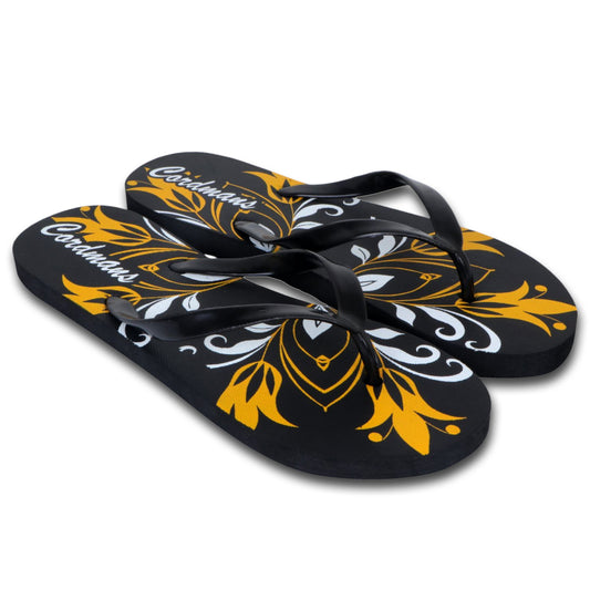 Cordmans BloomWave – Women’s Black Floral Print Flip-Flops