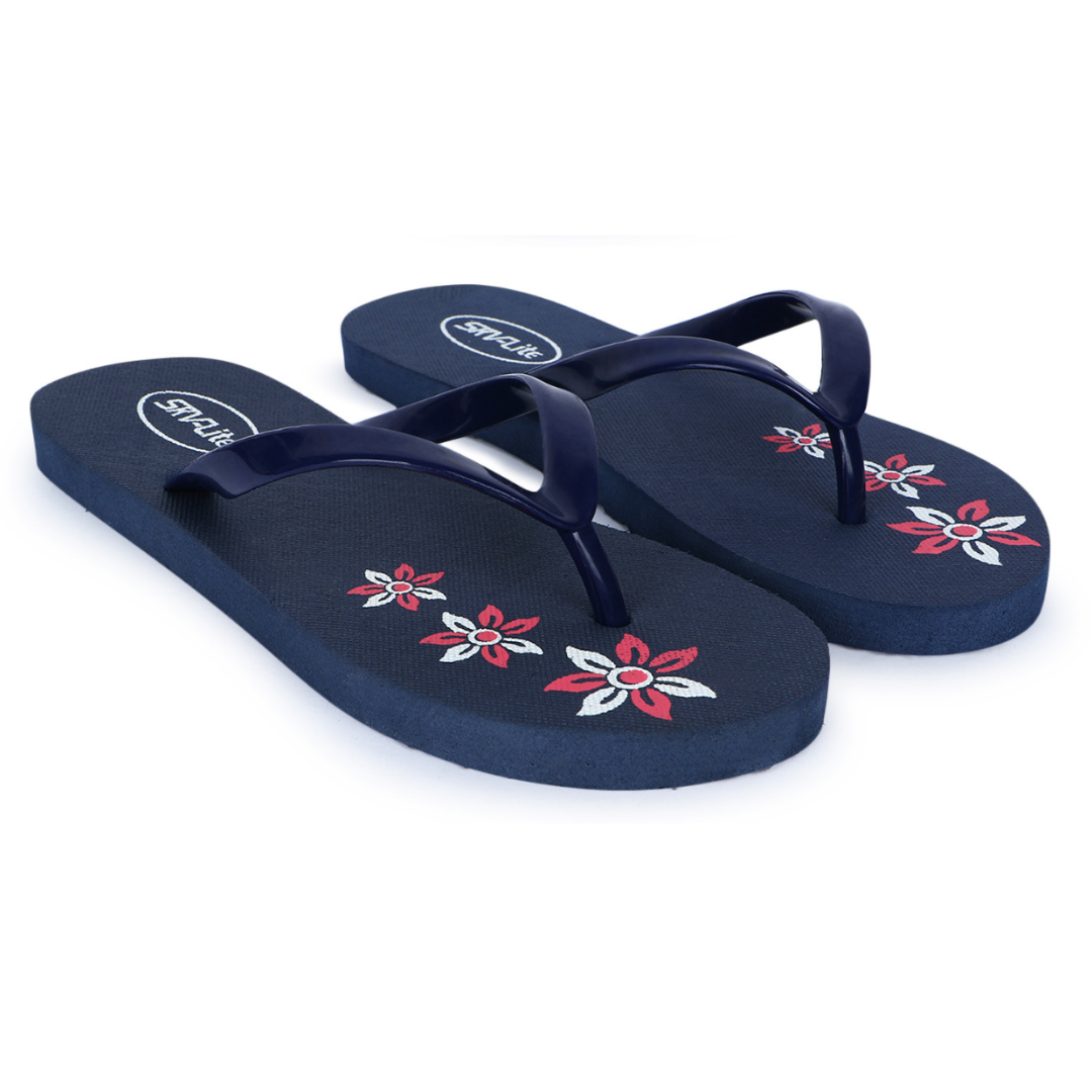 pink, Blue, Navy Combo flower Print – Comfortable & Trendy Slippers by Cordmans