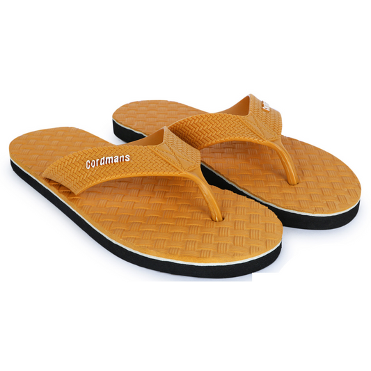 Cordmans Men's Flip-Flops – Pack of 2 (Mustard & Maroon) Casual Comfort Slippers