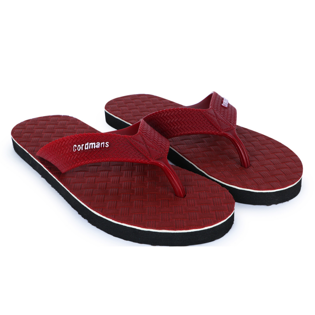 Cordmans Men's Flip-Flops – Pack of 2 (Mustard & Maroon) Casual Comfort Slippers