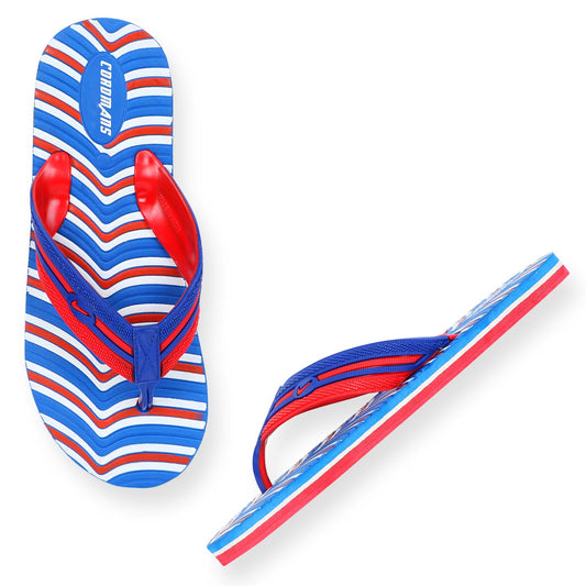 Cordmans WaveFlex – Men's Blue & Red Striped Flip-Flops