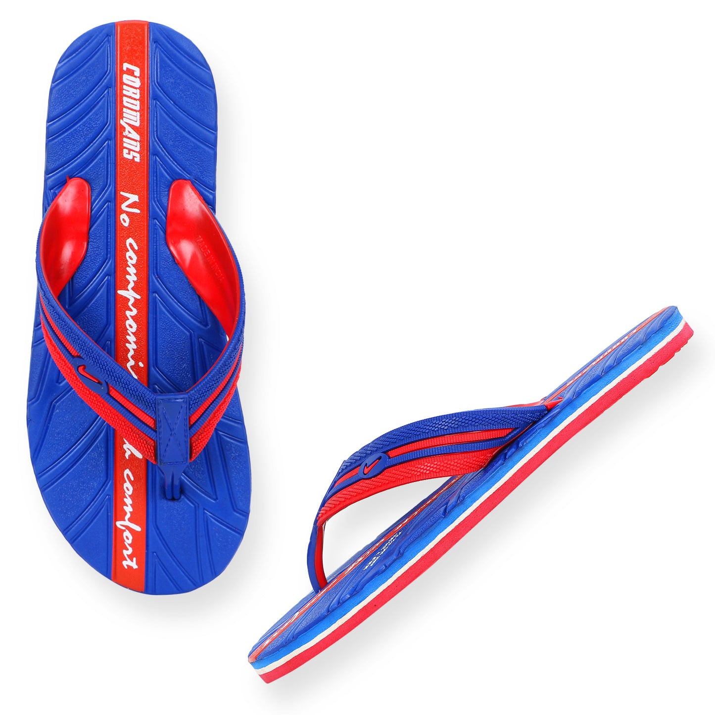 Men’s Blue-Red Flip-Flops – Bold Style, Ultimate Comfort