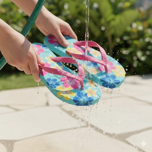 Bloom Steps: Floral Print Flip Flops