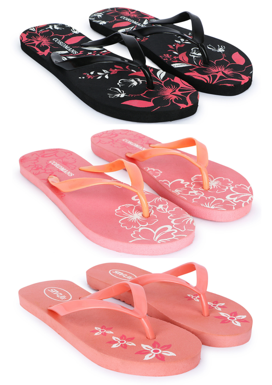 Cordmans BloomPop Trio – Pack of 3 Women’s Floral Print Lightweight Flip-Flops