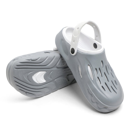 Men’s Stylish Grey Clogs – Lightweight & Comfortable Slip-on Sandals with Back Strap