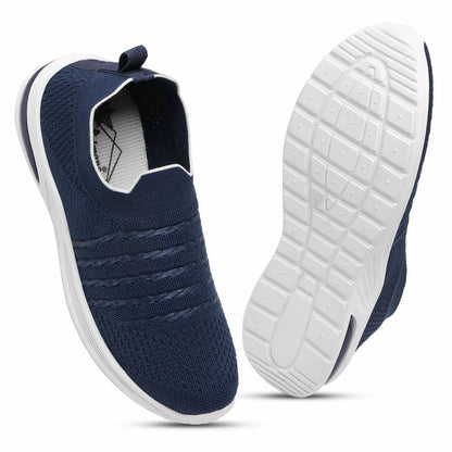 Women’s Navy Blue Slip-On Sports Sneakers – Lightweight & Breathable Walking Shoes