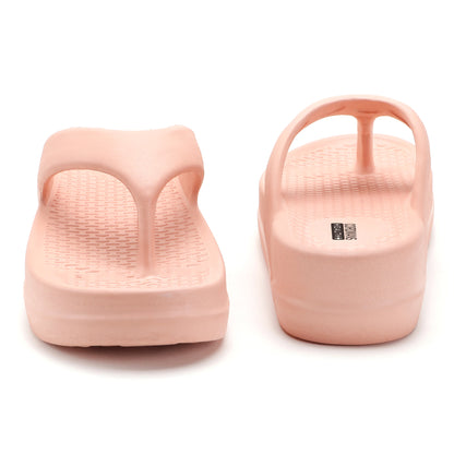 Pink Platform Flip-Flops for Women – Minimalist Wide Strap Casual Slippers