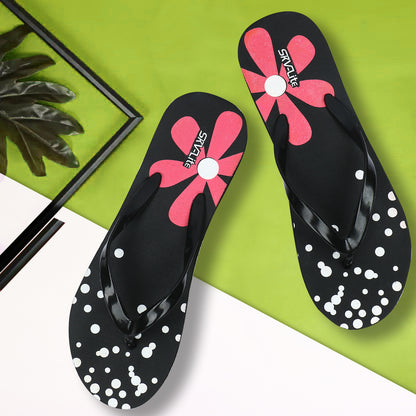 Cordmans BloomPop – Women’s Black Polka & Floral Flip-Flops