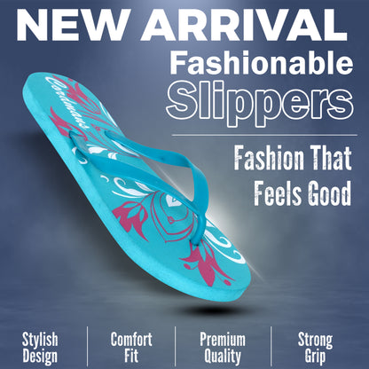 Cordmans BloomWave – Women’s Sky  Floral Print Flip-Flops