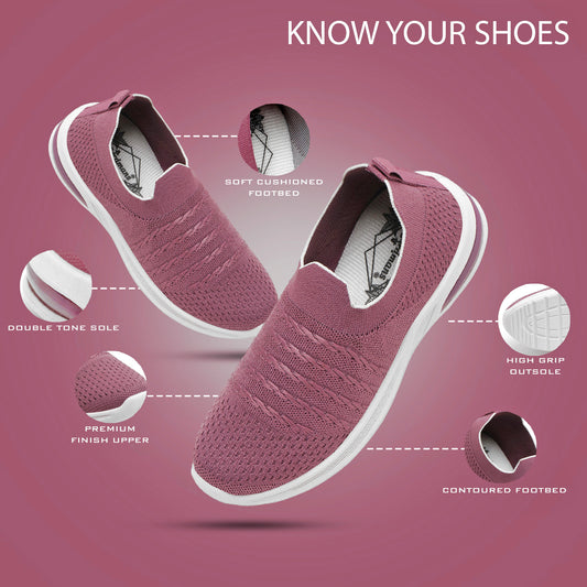 Women’s Stylish Slip-On Sports Sneakers – Lightweight & Breathable Walking Shoes