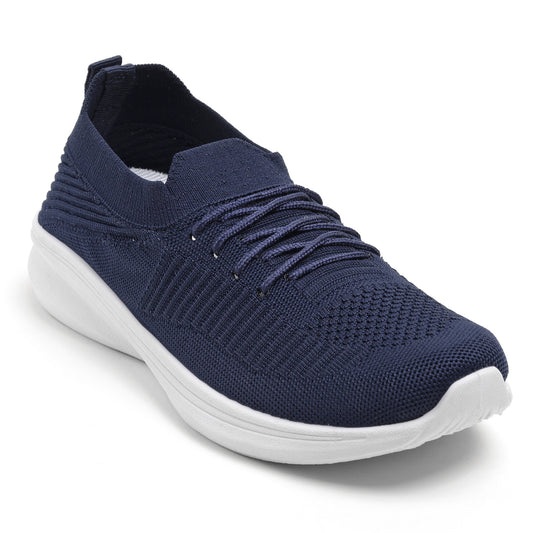 Women’s Navy Blue Lightweight Knit Sneakers – Comfortable & Stylish Casual Shoes