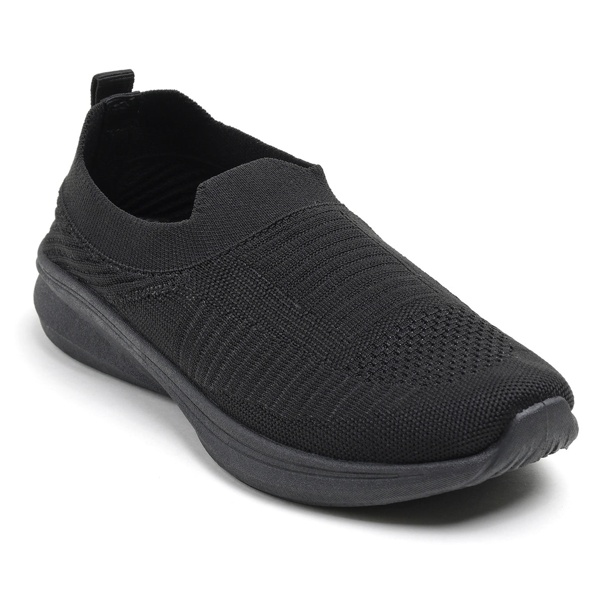Women’s Black Knit Slip-On Sneakers – Lightweight Casual Walking Shoes