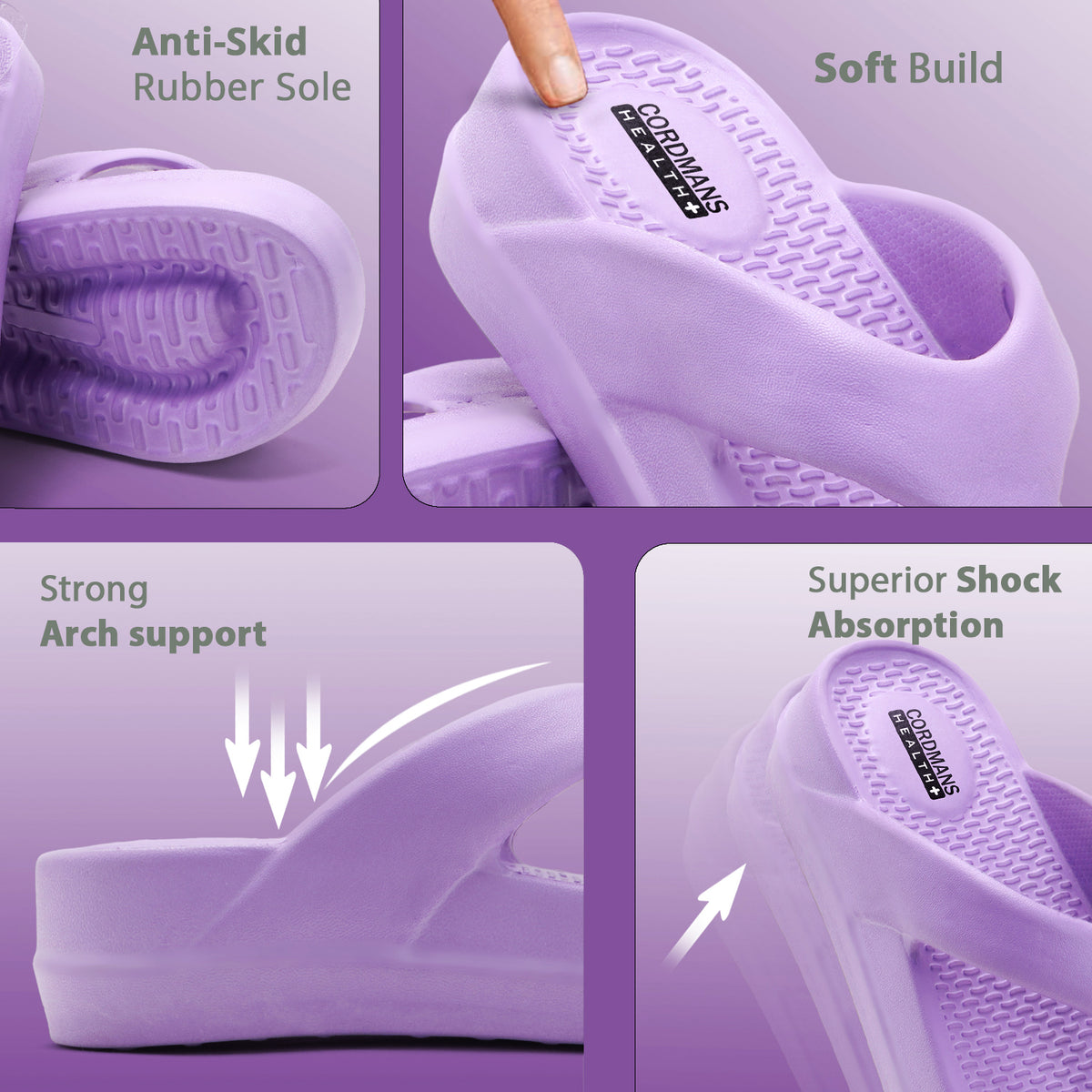 Women’s Purple Platform Flip-Flop Sandals – Stylish Casual Slippers