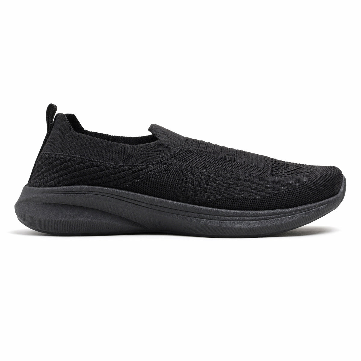 Women’s Black Knit Slip-On Sneakers – Lightweight Casual Walking Shoes