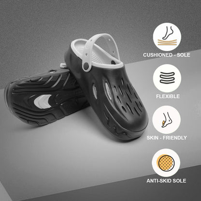Unisex Comfort Clogs – Black | Lightweight, Anti-Slip & Water-Friendly