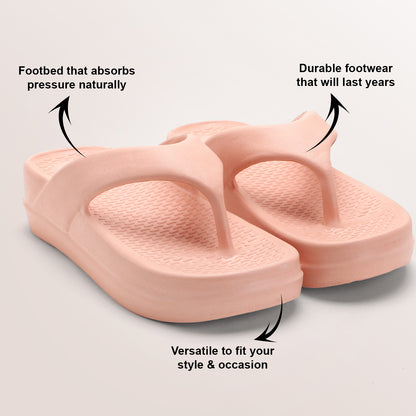 Pink Platform Flip-Flops for Women – Minimalist Wide Strap Casual Slippers