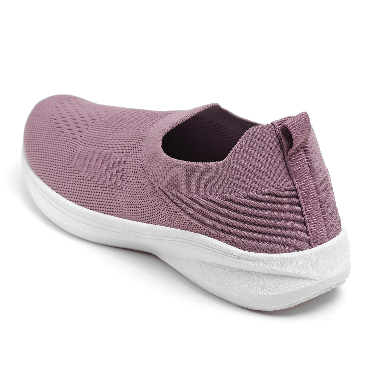 Women's Stylish Mauve Knit Slip-On Sneakers for Everyday Wear