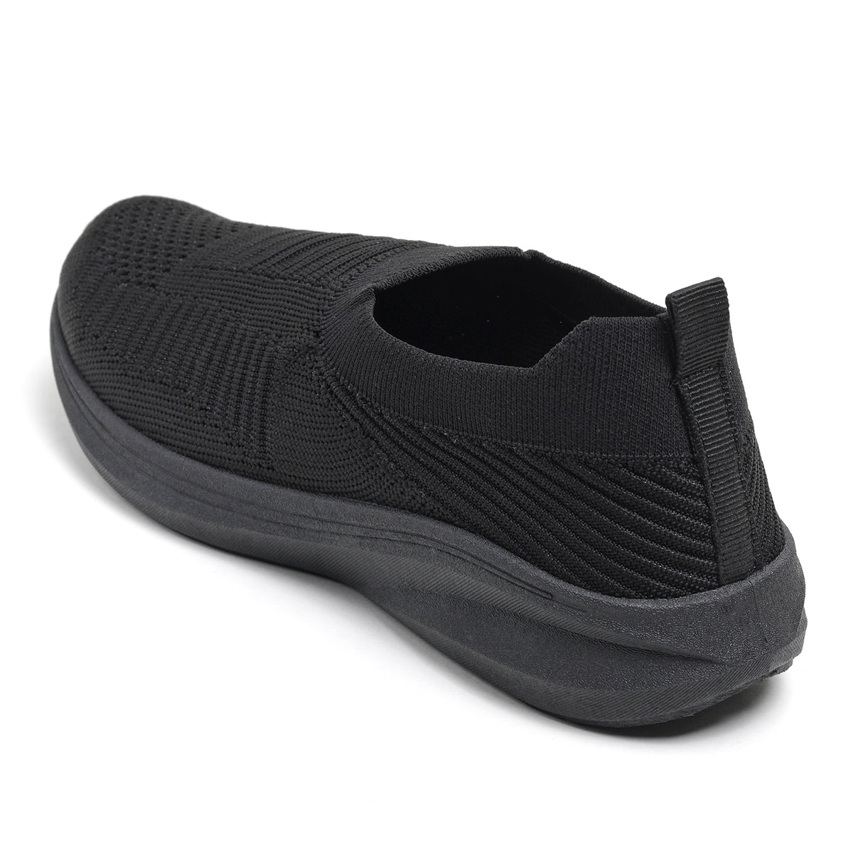 Women’s Black Knit Slip-On Sneakers – Lightweight Casual Walking Shoes