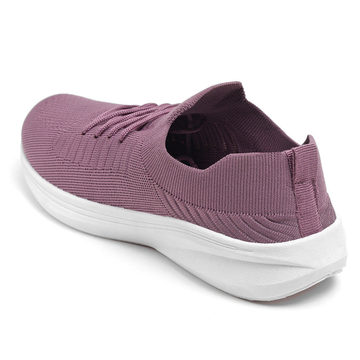 Women’s Mauve Knit Slip-On Sneakers – Lightweight Comfort Walking Shoes