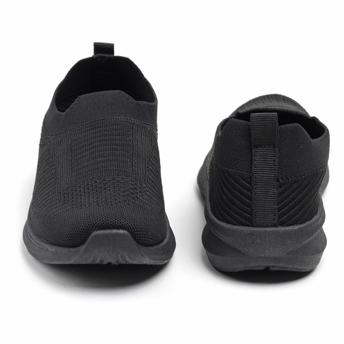 Women’s Black Knit Slip-On Sneakers – Lightweight Casual Walking Shoes