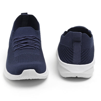 Women’s Navy Blue Lightweight Knit Sneakers – Comfortable & Stylish Casual Shoes