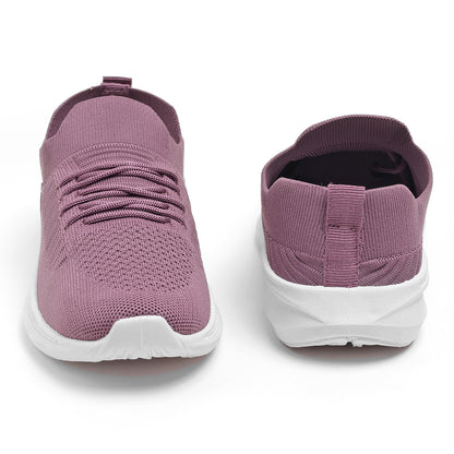 Women’s Mauve Knit Slip-On Sneakers – Lightweight Comfort Walking Shoes